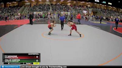 105 lbs Quarterfinal - Collin Harmon, The Dalles Wrestling vs Ty Sayasone, Centennial Mat Club