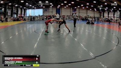 92 lbs Rd# 6- 9:00am Saturday Final Pool - Brennen Veverka, Cali Red vs Fernando Jimeno, Untouchables