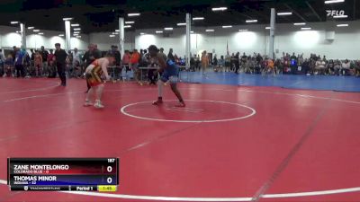 187 lbs Placement Matches (16 Team) - Zane Montelongo, Colorado Blue vs Thomas Minor, Indiana