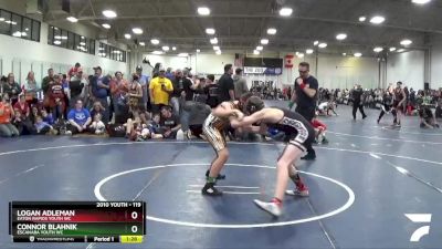 119 lbs Champ. Round 1 - Connor Blahnik, Escanaba Youth WC vs Logan Adleman, Eaton Rapids Youth WC