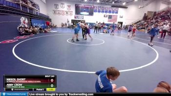 209-248 lbs Round 2 - Nikkol Short, Glenrock Intermediate Middle School vs Abby Crow, Twin Spruce Jr High