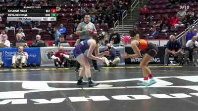 112 lbs 7th Place - Kyleigh Ficks, Milton-G vs Raya Sentipal, Burgettstown-G
