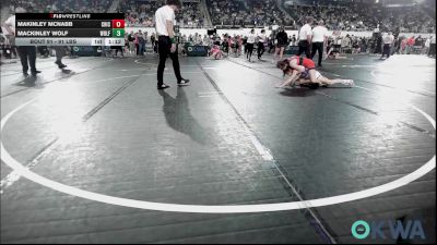 91 lbs 3rd Place - MaKinley McNabb, Chickasha Wrestling vs Mackinley Wolf, Wolfpak Wrestling