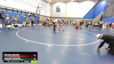 65 lbs Cons. Semi - Hayzon Walker, Stallions Wrestling Club vs Bridger Spencer, Sanderson Wrestling Academy