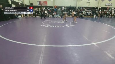 160 Open 3rd Place Match - Anyia Roberts, Southeast CC vs May Prado, Wartburg