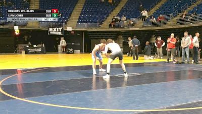 155 lbs Quarterfinal - Brayden Williams, Crawford Central vs Liam Jones, Burrell