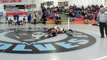 157 lbs Quarterfinal - Jason Sperry, Middlebury vs Jeremy Glodgett, North Country
