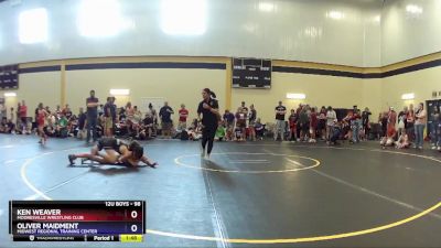 98 lbs Quarterfinal - Ken Weaver, Mooresville Wrestling Club vs Oliver Maidment, Midwest Regional Training Center