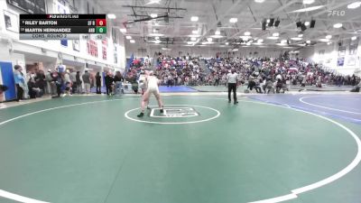 Boys 165 lbs Cons. Round 2 - Martin Hernandez, Andrew Hill Boys vs Riley Barton, Saint Francis Boys