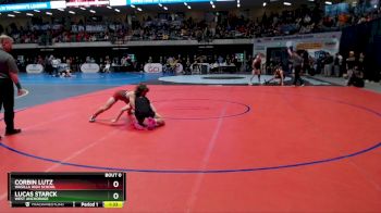 145 lbs Quarterfinal - Corbin Lutz, Wasilla High School vs Lucas Starck, West Anchorage