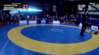 60kg Champ. Round 3 - Zechariah Topping, Saskatoon Junior Huskies vs Lazlo Paradis, Advanced Wrestling Club