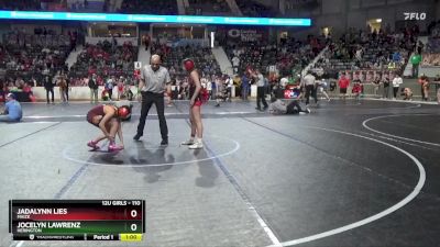 110 lbs Cons. Round 1 - Jocelyn Lawrenz, Herington vs Jadalynn Lies, Maize