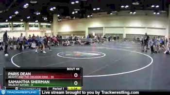 132 lbs Round 9 (10 Team) - Samantha Sherman, Wildcat Nation vs Paris Dean, Beauty And The Creason Iowa