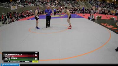 147 lbs Finals (8 Team) - Kaden Konovalov, Willamina vs Jacob Peden, Elgin