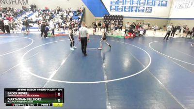 104 lbs Champ. Round 2 - D`Artagnan Fillmore, Wasatch Wrestling Club vs Brock Revell, Sanderson Wrestling Academy