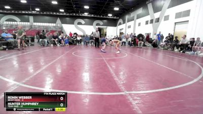 65 lbs Placement Matches (8 Team) - Ronin Webber, Beast Mode vs Hunter Humphrey, Team Ohio