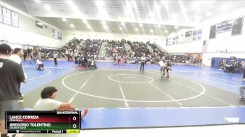 157 lbs Quarterfinal - Gregorio Tolentino, Church Boyz vs Lance Correia, Peninsula