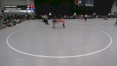 125 lbs Cons. Rd Of 16 - Temperance Lowe, Greater Heights Wrestling Club vs Karris Carter, Betterman Elite Wrestling