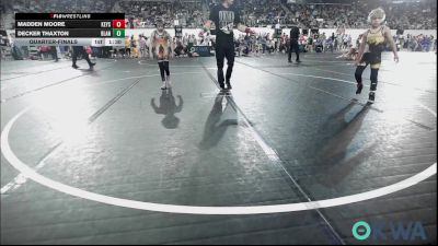 61 lbs Quarterfinal - Madden Moore, Keystone Kids Wrestling Club vs Decker Thaxton, Blanchard Wrestling Club