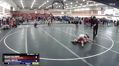 113 lbs Cons. Round 1 - Elijah McCrery, Nebraska Wrestling Academy vs Kaden Braun, Wrestling With Character