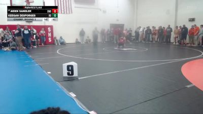 157 lbs Champ. Round 1 - Aiden Sandler, Southport Wrestling Club vs Keegan Desforges, Rensselaer Central