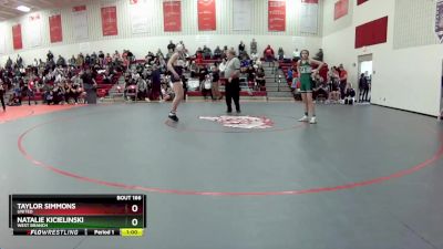 115 lbs Cons. Round 2 - Taylor Simmons, United vs Natalie Kicielinski, West Branch