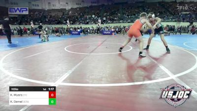 110 lbs Round Of 32 - Kingston Myers, Comanche Takedown Club vs Kolten Demel, Derby Wrestling Club