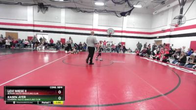 70 lbs Cons. Semi - Levi Wiese Ii, Butler Youth Wrestling Club vs Kasen Ayer, Cameron Youth Wrestling Club