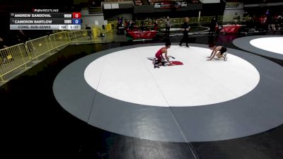 120 lbs Cons. Sub-semis - Andrew Sandoval, Woodlake High School Wrestling vs Cameron Bartlow, USA Gold Wrestling Club