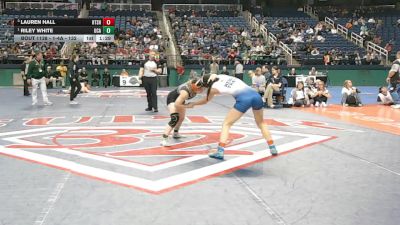 1-4A - 132 1st Place Match - Riley White, Uwharrie Charter Academy vs Lauren Hall, Heide Trask Senior High School