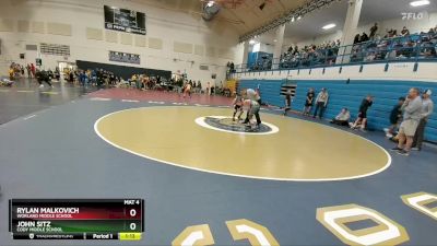 98-103 lbs Round 1 - John Sitz, Cody Middle School vs Rylan Malkovich, Worland Middle School