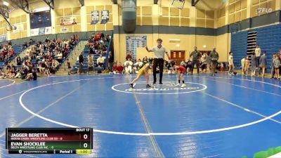 43 lbs Placement Matches (8 Team) - Evan Shocklee, Delta Wrestling Club Inc. vs Jagger Beretta, Indian Creek Wrestling Club (S)