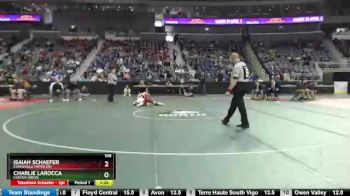 106 lbs Quarterfinal - Isaiah Schaefer, Evansville Mater Dei vs Charlie LaRocca, Center Grove