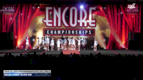 Valley Cheer - BLACK OPS [2025 L2 - Rec Performance Elite - 14Y DAY 1] 2025 Encore Philly Showdown