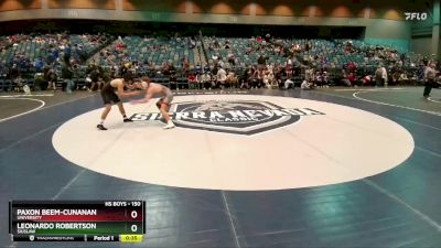 150 lbs Cons. Round 4 - Leonardo Robertson, Siuslaw vs Paxon Beem-Cunanan, University