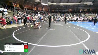 67 lbs Round Of 32 - Braxtyn Taylor, Clinton Youth Wrestling vs Mathias Aragon, Team Tulsa Wrestling Club