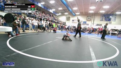 49 lbs Final - Hunter Wells, Claremore Wrestling Club vs Johnny Weisinger, Wyandotte Youth Wrestling