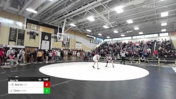 132 lbs Round Of 16 - Dugan Marsh, Norwich Free Academy vs James Dean, Fairfield Warde