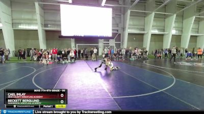 95 lbs Cons. Round 4 - Cael Imlay, Iron County Wrestling Academy vs Beckett Berglund, Sanderson Wrestling Academy