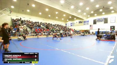 144 lbs Cons. Round 1 - Michael Santiago, ASG vs Vincent Gonzale, La Serna High School