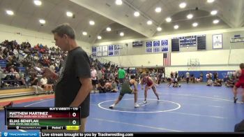 170 lbs Cons. Round 3 - Elias Beniflah, Mira Costa High School vs Matthew Martinez, Fullerton Union High School Wr