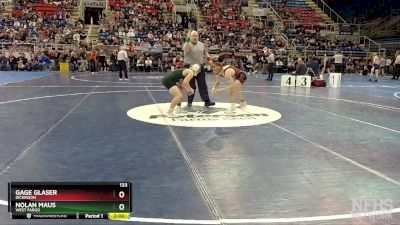 133 lbs Champ. Round 1 - Gage Glaser, Dickinson vs Nolan Maus, West Fargo