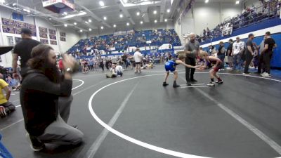 70 lbs Quarterfinal - August Milligan, Pauls Valley Panther Pinners vs Beau Myers, Bridge Creek Youth Wrestling