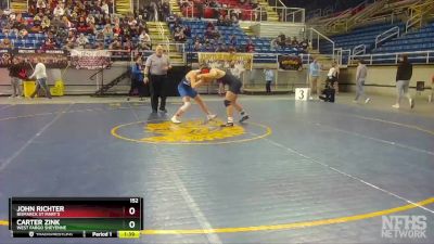 152 lbs Quarterfinal - John Richter, Bismarck St Mary`s vs Carter Zink, West Fargo Sheyenne