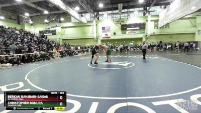 285 lbs 3rd Place Match - Christopher Bonura, CANOGA PARK vs Berkan Ranjbari-Saisan, El Camino Real