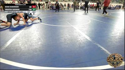 80 lbs Consi Of 8 #2 - Evan Koehrsen, Liberty Warrior Wrestling Club vs Weston Giddens, Team Worx Wrestling Club