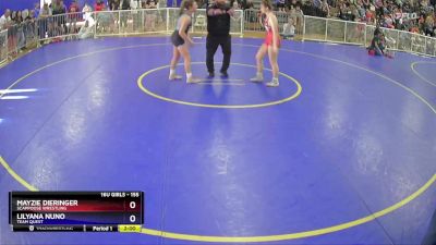 155 lbs Cons. Semi - Mayzie Dieringer, Scappoose Wrestling vs Lilyana Nuno, Team Quest