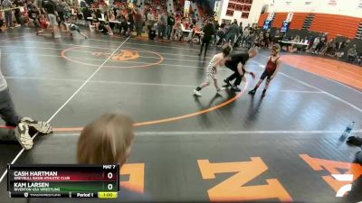 49 lbs Quarterfinal - Cash Hartman, Greybull Basin Athletic Club vs Kam Larsen, Riverton USA Wrestling