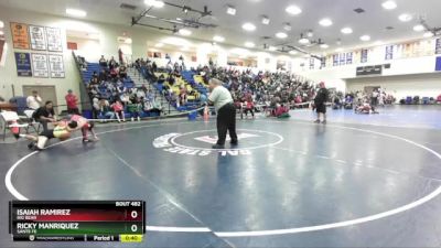 144 lbs Cons. Round 4 - Ricky Manriquez, Sante Fe vs Isaiah Ramirez, Big Bear