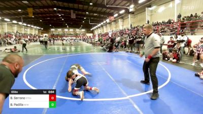 65 lbs Quarterfinal - Braxten Serrano, Stout Wr Ac vs Brian Padilla, New Mexico Outlaws